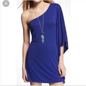 Express Cobalt Blue One Shoulder Dress Sz S